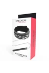 Schwarz Furry Halsband mit Leine von Darkness Bondage kaufen - Fesselliebe