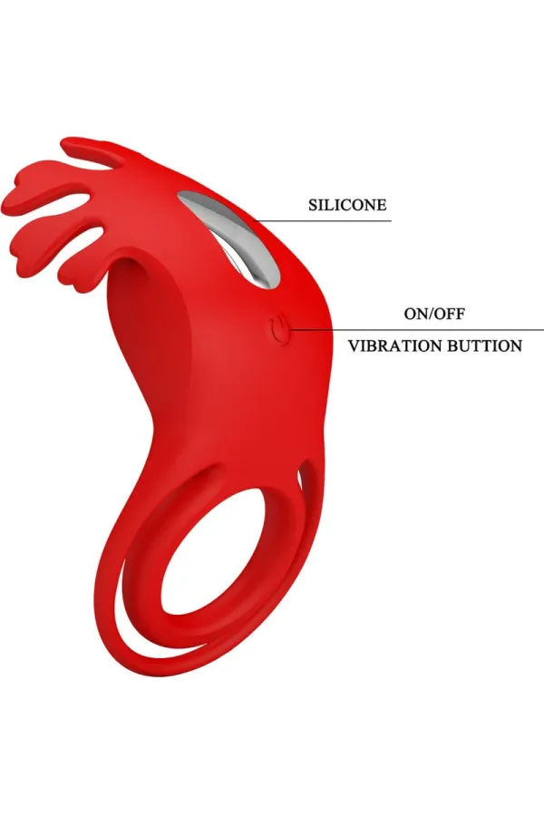 Ruben Vibratorring 7 Vibrationen Silikon Rot von Pretty Love Male kaufen - Fesselliebe