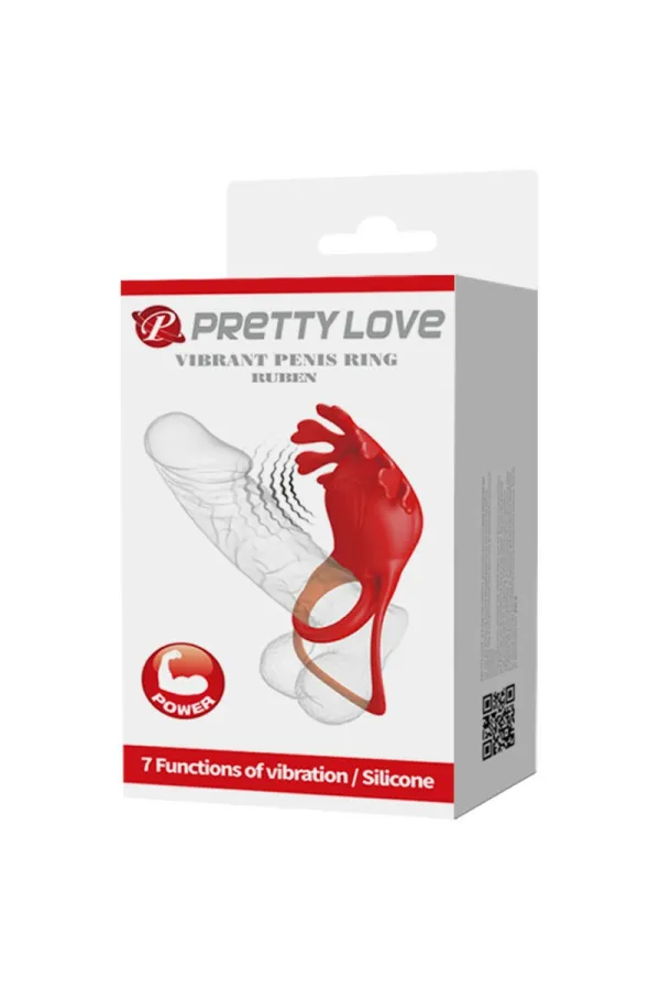 Ruben Vibratorring 7 Vibrationen Silikon Rot von Pretty Love Male kaufen - Fesselliebe