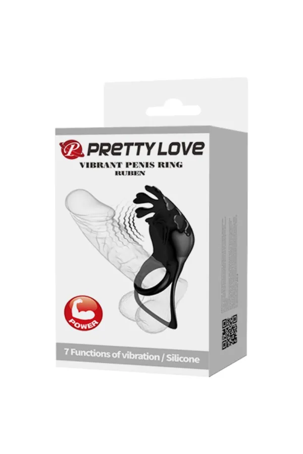 Ruben Vibratorring 7 Vibrationen Schwarzes Silikon von Pretty Love Male kaufen - Fesselliebe