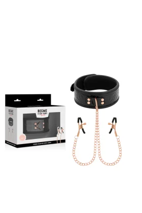 Black Edition Halsband mit Nippelklemmen von Begme Black Edition