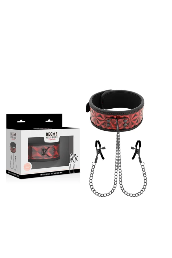 Halsband mit Nippelklemmen von Begme Red Edition kaufen - Fesselliebe