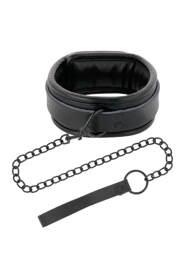 Full Schwarz Halsband mit Leine von Darkness Bondage kaufen - Fesselliebe