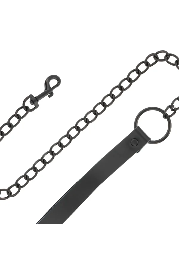 Full Schwarz Halsband mit Leine von Darkness Bondage kaufen - Fesselliebe