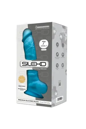 Modell 1 Realistischer Dildo Premium Silexpan Silikon Blau 17,5 cm von Silexd kaufen - Fesselliebe