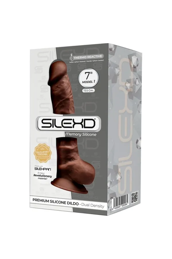 Modell 1 Realistischer Dildo Premium Silexpan Silikon Braun 17,5 cm von Silexd kaufen - Fesselliebe