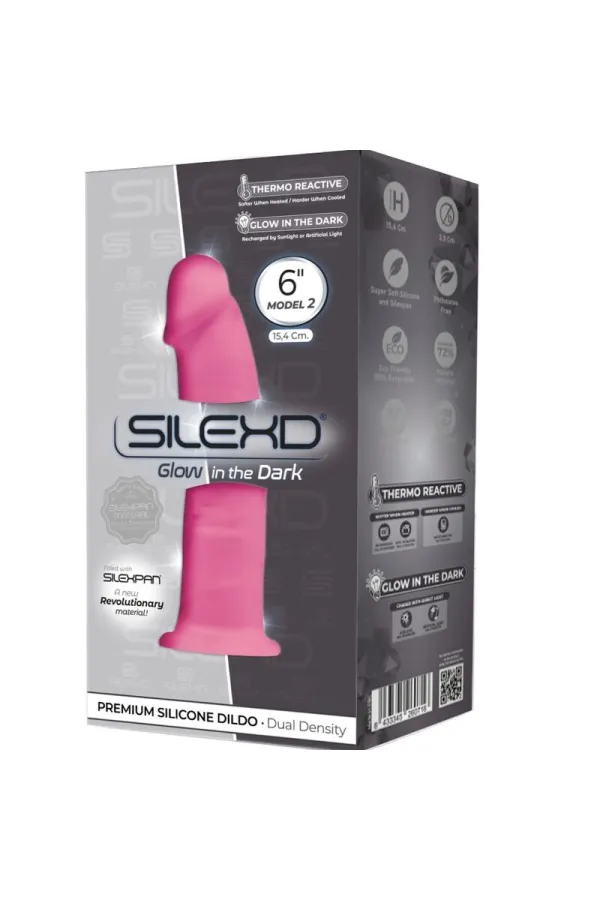 Modell 2 Realistischer Penis Premium Silexpan Silikon Fluoreszierendes Rosa 15 cm von Silexd kaufen - Fesselliebe