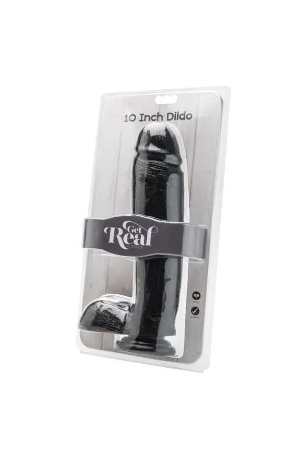 Dildo 25,5 cm mit Hoden schwarz von Get Real kaufen - Fesselliebe