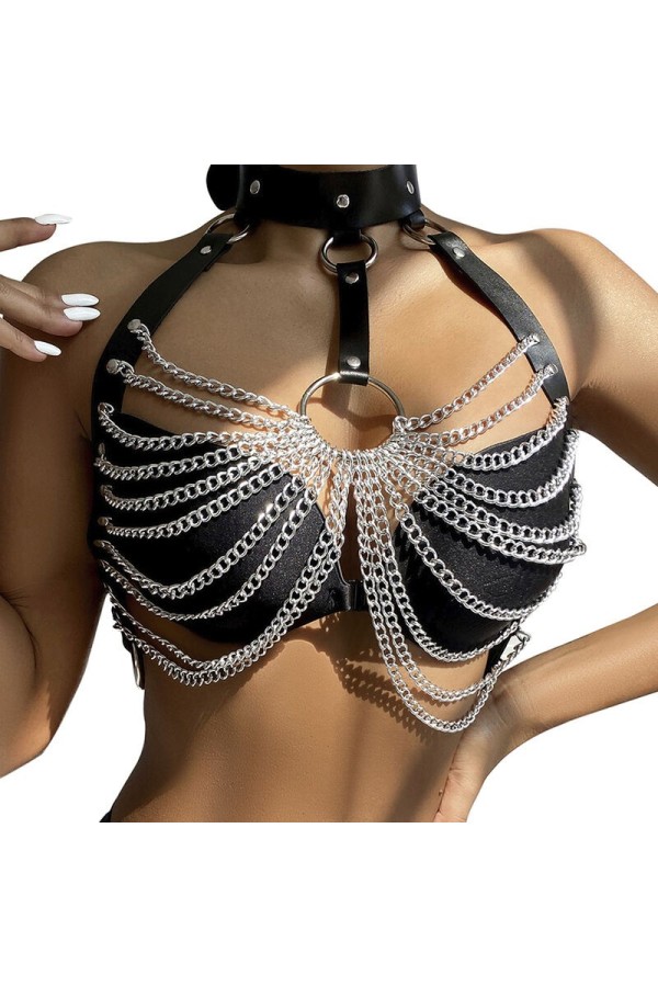 Brustharness mit Grossen Ringketten One Size (S-L) von Subblime Fetish kaufen | Fesselliebe