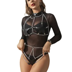 Ganzkörperharness mit Sternkettendetail One Size (S-L) von Subblime Fetish kaufen | Fesselliebe