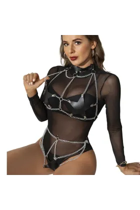 Ganzkörperharness mit Sternkettendetail One Size (S-L) von Subblime Fetish