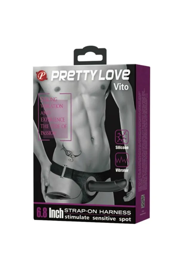 Vito Strap-On mit Hohldildo und Vibration 17.3 cm von Pretty Love Male kaufen - Fesselliebe