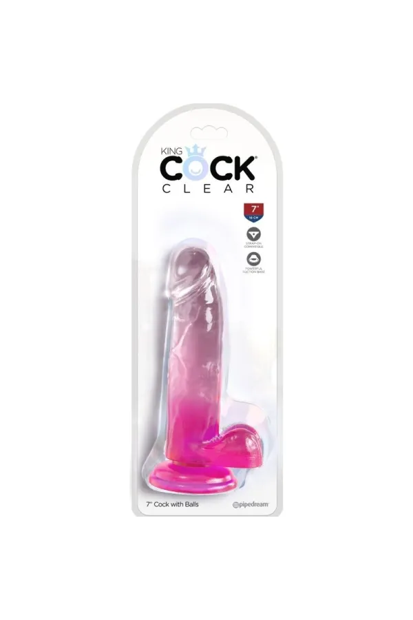 Realistischer Dildo mit Hoden 15,2 cm rosa von King Cock kaufen - Fesselliebe