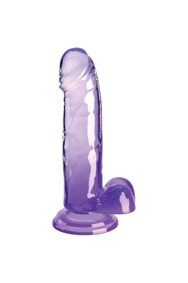 Realistischer Dildo mit Hoden 15,2 cm lila von King Cock kaufen - Fesselliebe