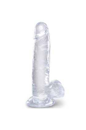 Clear realistischer Penis mit Hoden 15.2 cm Transparent von King Cock kaufen | Fesselliebe