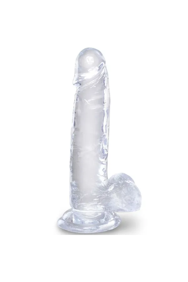 Realistischer Dildo mit Hoden 15,2 cm transparent von King Cock kaufen - Fesselliebe