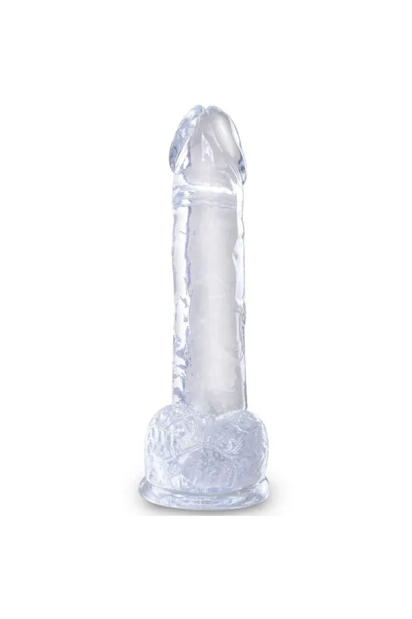 Realistischer Dildo mit Hoden 15,2 cm transparent von King Cock kaufen - Fesselliebe