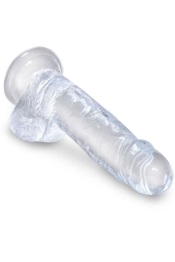 Realistischer Dildo mit Hoden 15,2 cm transparent von King Cock kaufen - Fesselliebe