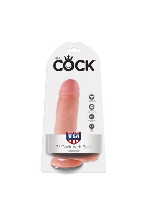 7 Dildo Fleisch mit Eier 17.8 cm von King Cock kaufen | Fesselliebe