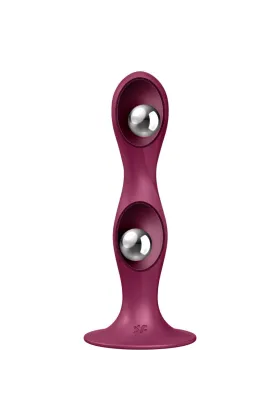 Double Ball-R Silikondildo Granat von Satisfyer Plugs