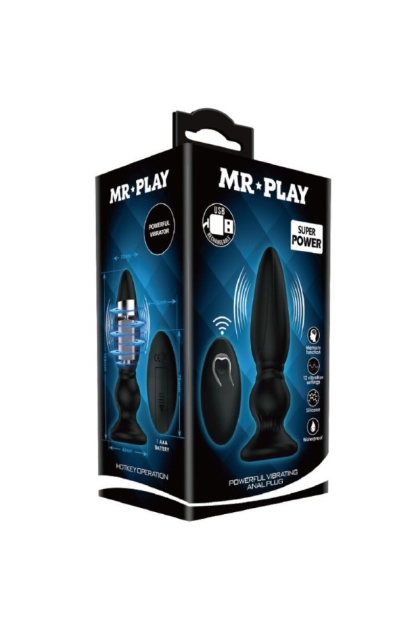 Leistungsstarker Vibrator mit Fernbedienung, Analstecker, Schwarz von Mr Play kaufen | Fesselliebe