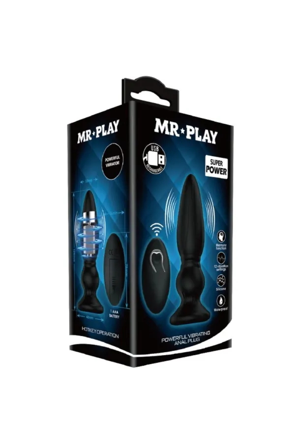 MR PLAY - LEISTUNGSSTARKER VIBRATOR MIT FERNBEDIENUNG, ANALSTECKER, SCHWARZ kaufen - Fesselliebe