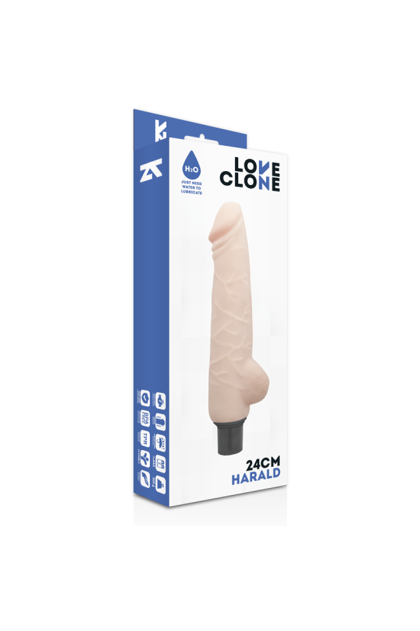 Harald Selbstschmierender Vibrator 24 cm -O- 4 cm von Loveclone kaufen | Fesselliebe
