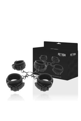 Hand- und Knöchel-Handschellen-Set mit Noprene-Futter von Fetish Submissive Bondage kaufen | Fesselliebe
