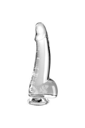 Clear Dildo mit Hoden 15.2 cm Transparent von King Cock kaufen | Fesselliebe