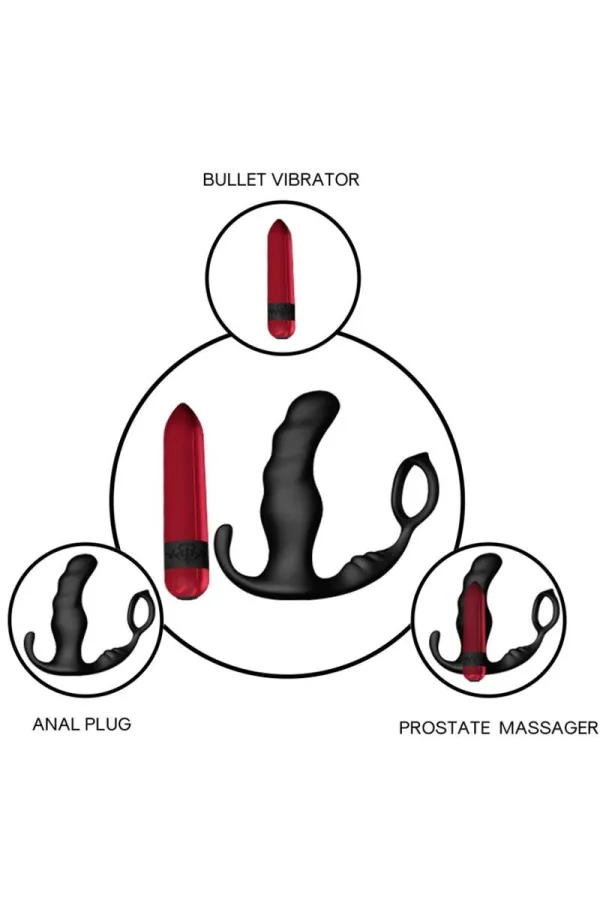 Knight Vibrator Anal Prostata & Ring Fernbedienung Schwarz von Armony For Him kaufen - Fesselliebe