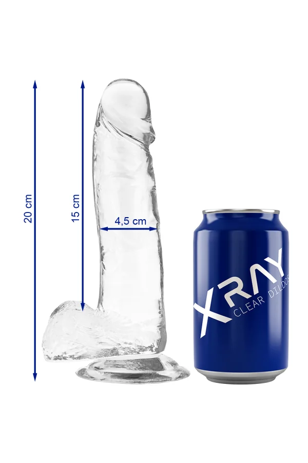 Transparenter Dildo mit Hoden 20 X 4.5cm von X Ray kaufen - Fesselliebe