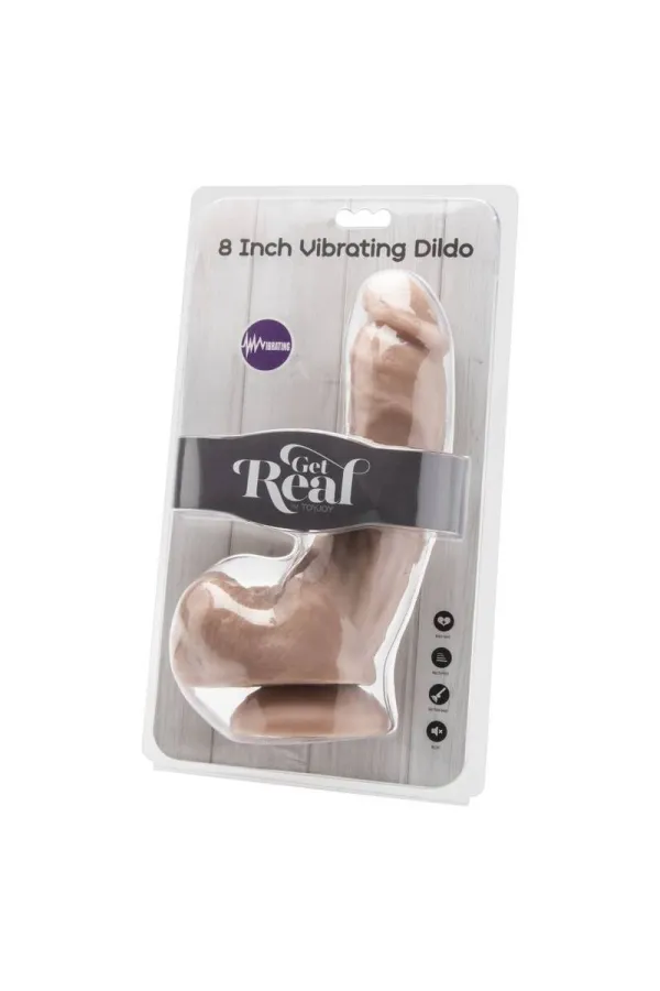 Dildo 20,5 cm mit Hoden und Vibration hautfarben von Get Real kaufen - Fesselliebe