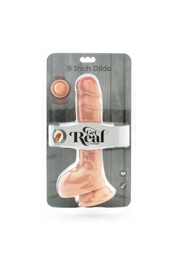 Dual Density Dildo 25,5 cm mit Hoden hautfarben von Get Real kaufen - Fesselliebe