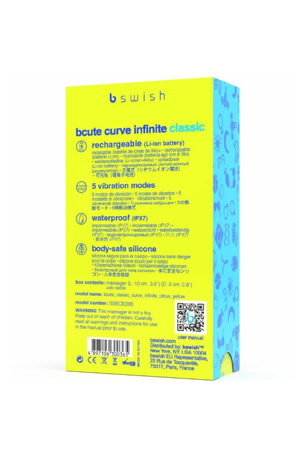 Bcute Curve Infinite Klassischer wiederaufladbarer Silikonvibrator Gelb von B Swish kaufen | Fesselliebe