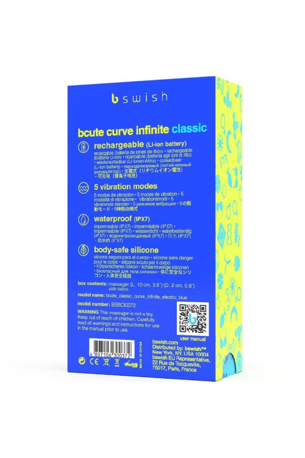 Bcute Curve Infinite Klassischer wiederaufladbarer Vibrator aus Blauem Silikon von B Swish kaufen | Fesselliebe