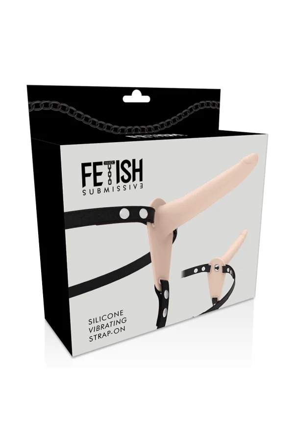 Silikon Strap-On Vibrator Hautfarben 15cm von Fetish Submissive Harness kaufen - Fesselliebe