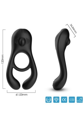 Veyron Doppelvibrator-Ringspielzeug für Paare Schwarz von Armony For Him kaufen | Fesselliebe