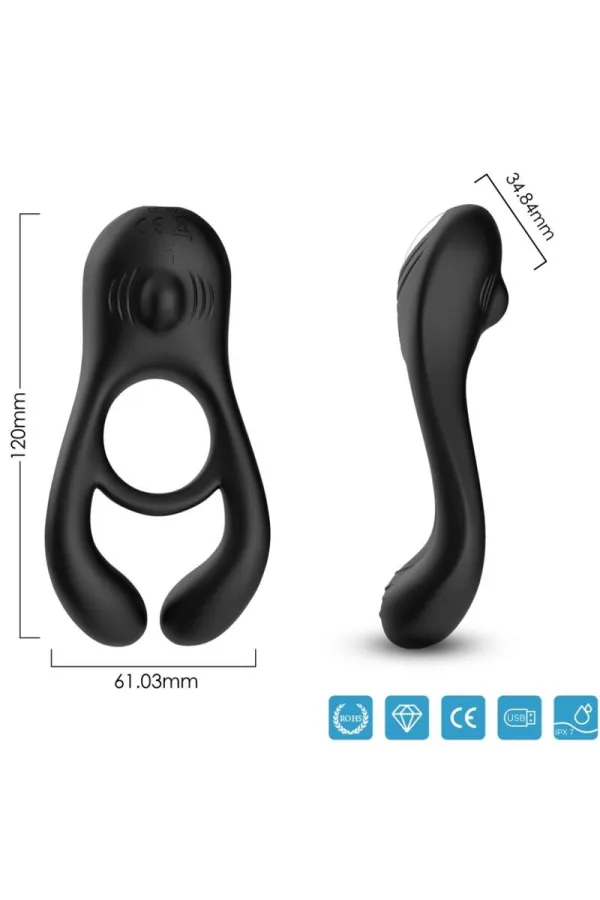 Veyron Doppelvibrator-Ringspielzeug für Paare Schwarz von Armony For Him kaufen - Fesselliebe