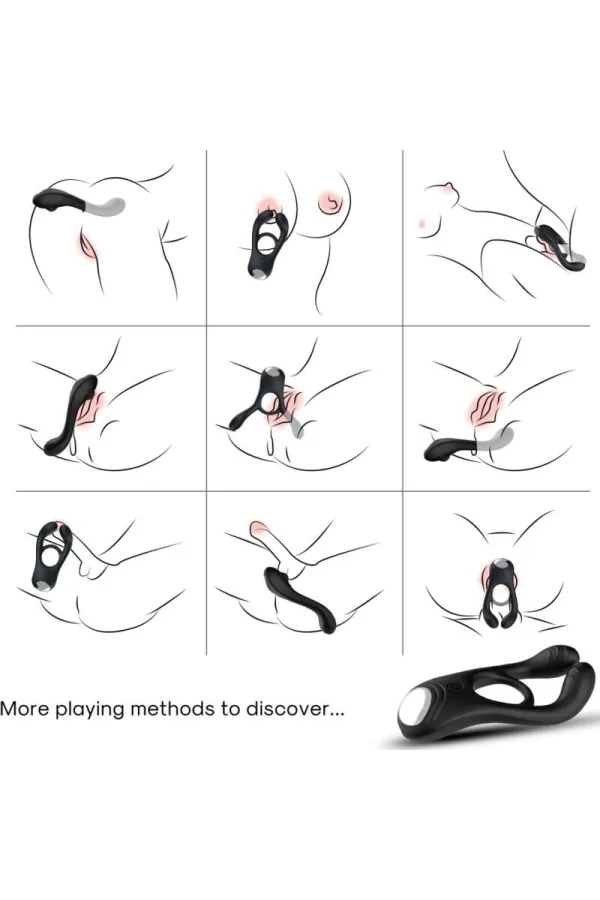 Veyron Doppelvibrator-Ringspielzeug für Paare Schwarz von Armony For Him kaufen - Fesselliebe