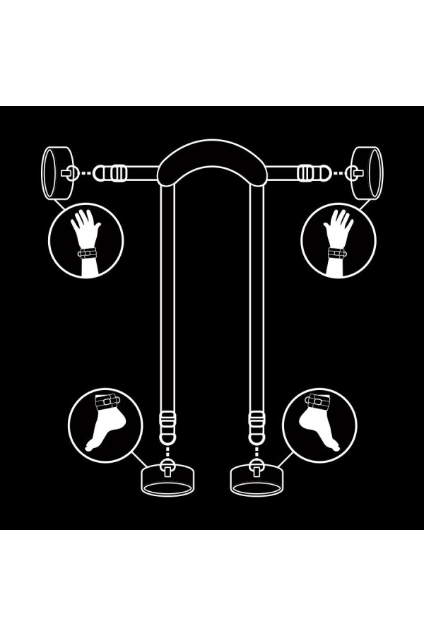 Meisterposition mit 4 Noprene-Gefüttert Handschellen von Fetish Submissive Bondage kaufen | Fesselliebe