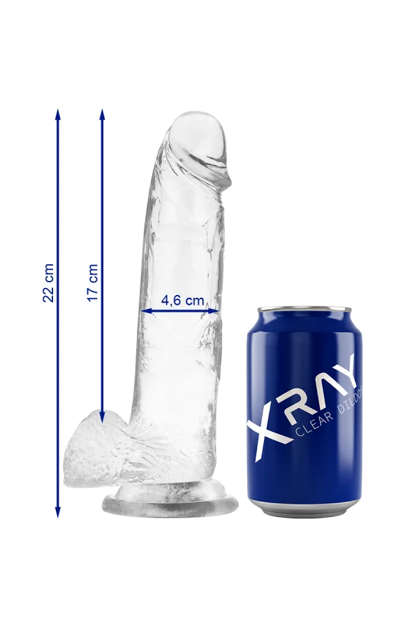 Klarer Dildo mit Hoden 22 X 4.6cm von X Ray kaufen - Fesselliebe