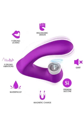 Secretkiss Leckt Vibrierenden Clit und Vibrator, Gebogen Lila von Armony Stimulators