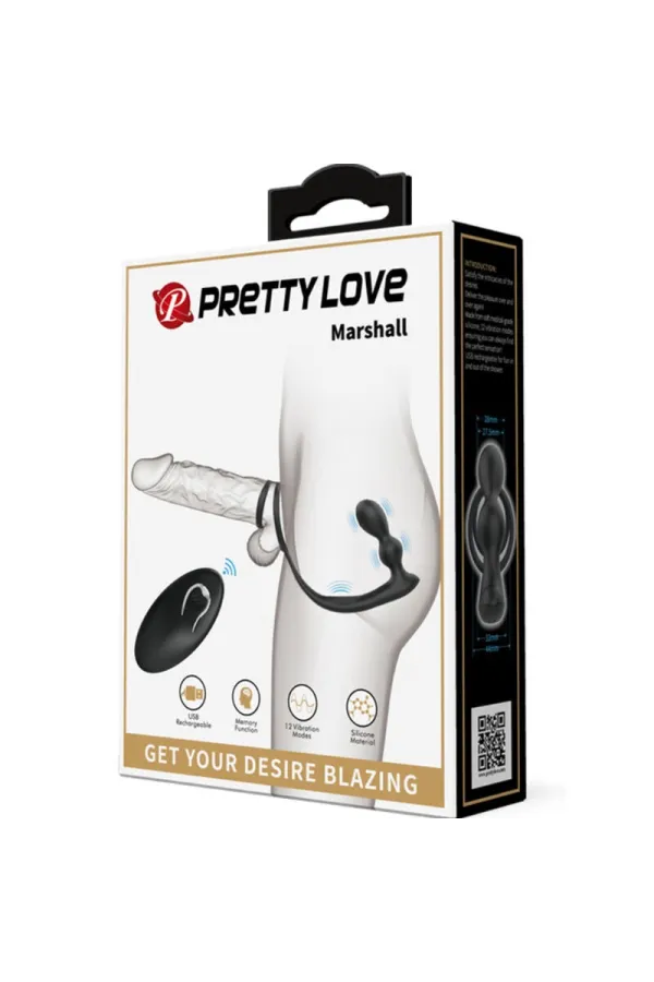 Marshall Penisring mit Vibrator Analplug mit Fernbedienung von Pretty Love Male kaufen - Fesselliebe