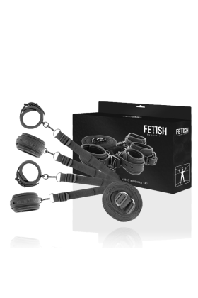 Set aus Handschellen und Krawatten mit Noprene-Futter von Fetish Submissive Bondage kaufen | Fesselliebe