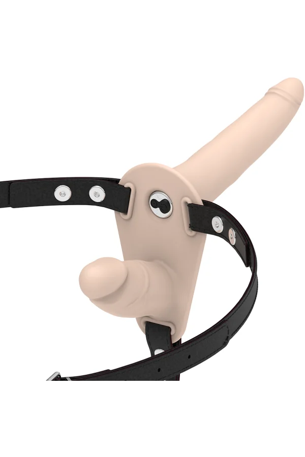 Double Strap Vibrator Strap-On Hautfarben Up von Fetish Submissive Harness kaufen - Fesselliebe