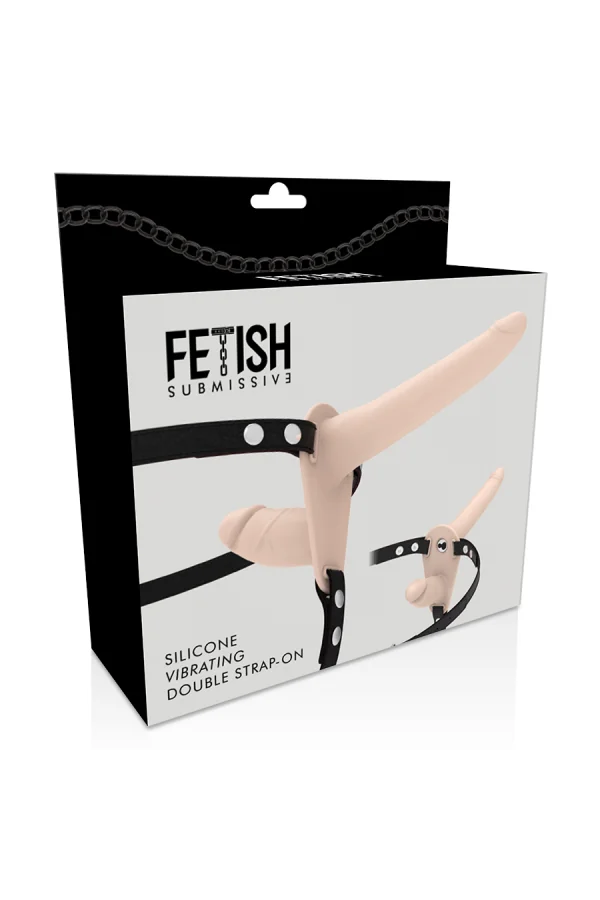 Double Strap Vibrator Strap-On Hautfarben Up von Fetish Submissive Harness kaufen - Fesselliebe