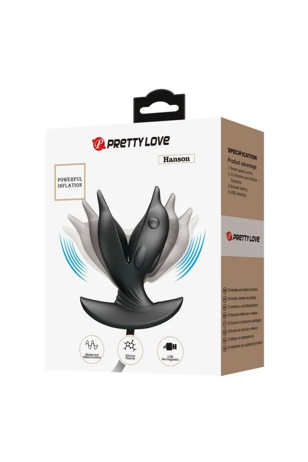 Aufblasbarer & Wiederaufladbarer Delfin Analplug mit Vibration von Pretty Love Bottom kaufen - Fesselliebe