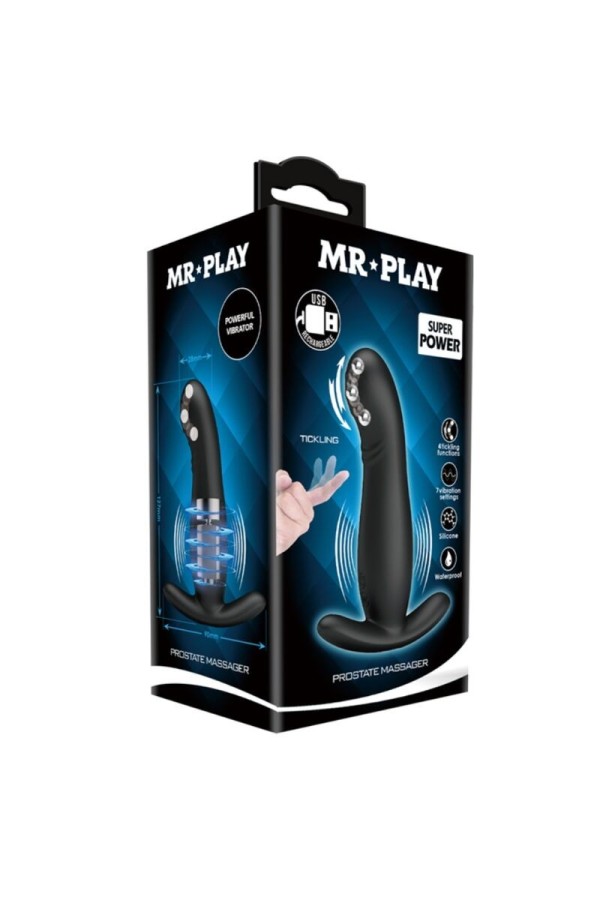 wiederaufladbares Schwarzes Prostatamassager von Mr Play kaufen | Fesselliebe