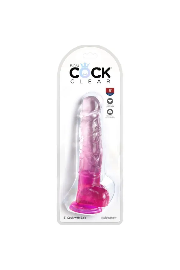 Realistischer Dildo mit Hoden 16,5 cm rosa von King Cock kaufen - Fesselliebe