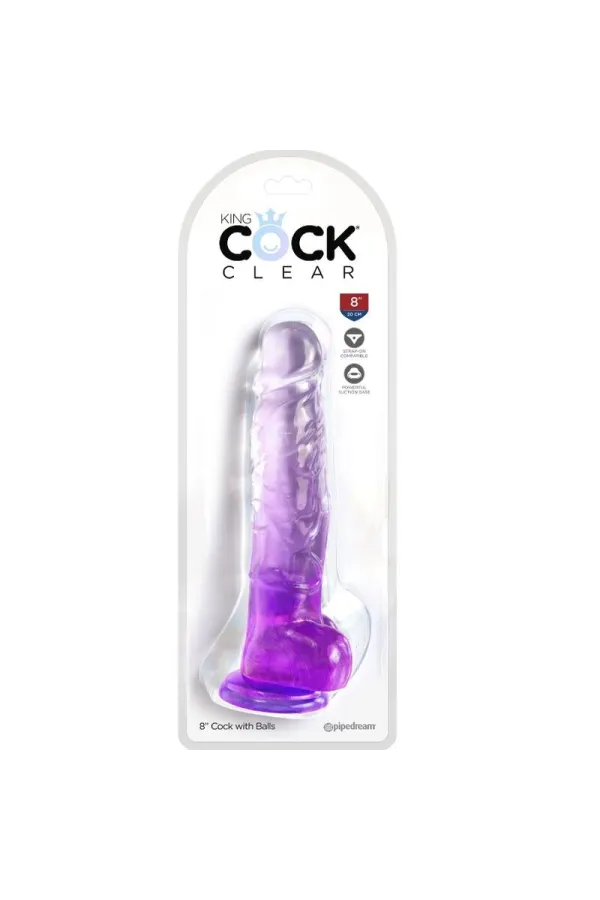 King Cock Clear - Realistischer Penis mit Kugeln 16,5 Cm Lila von King Cock kaufen - Fesselliebe